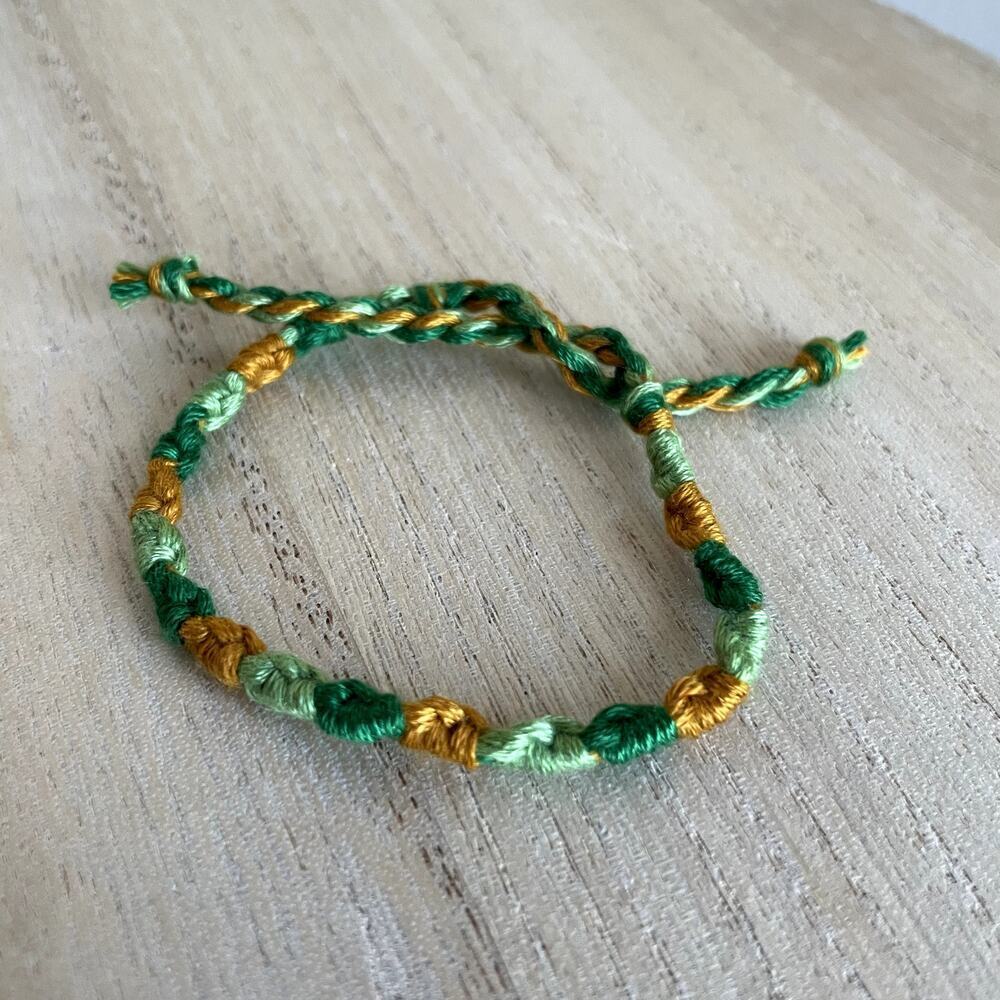 Genesis Bracelet, anklet, trendy, comfortable, tie, embroidery thread, woven, gi